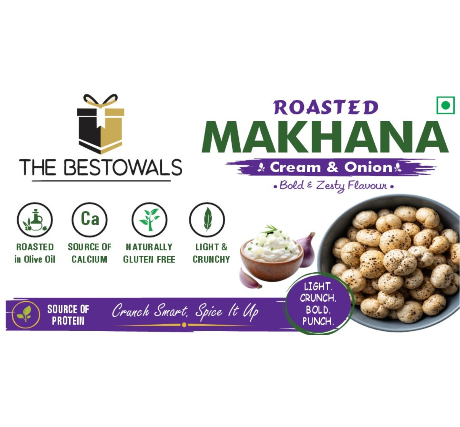 Roasted Makhana 90 Gm(Cream & Onion)