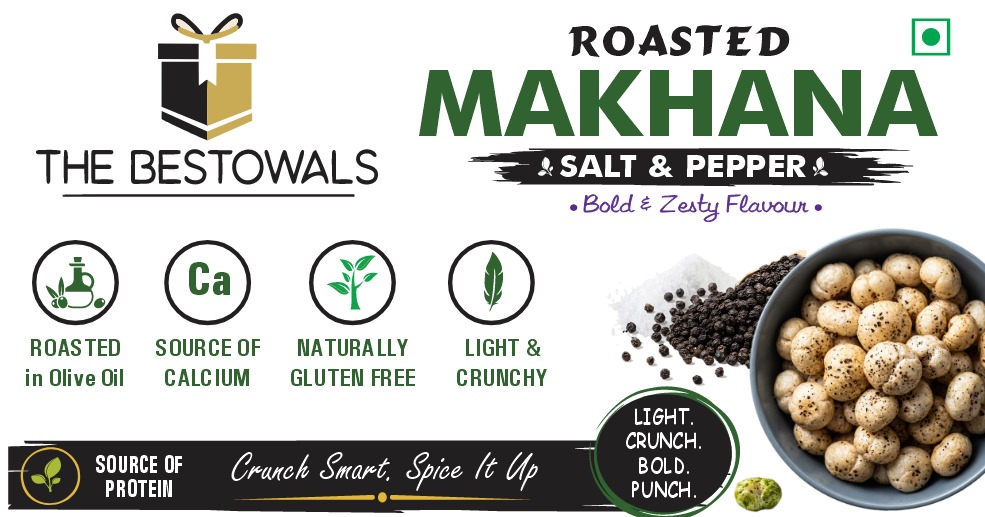 Roasted Makhana 90 Gm(Salt & pepper)